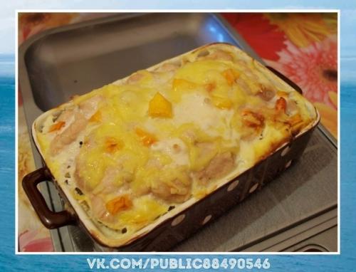 Потрясающе.  Диетическая запеканка с курицей и тыквой. 07