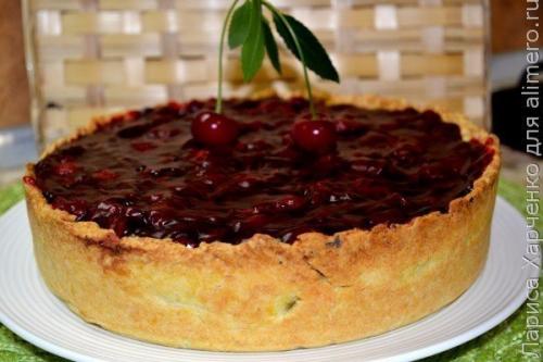 Творожный пирог с вишневым соусом. 07