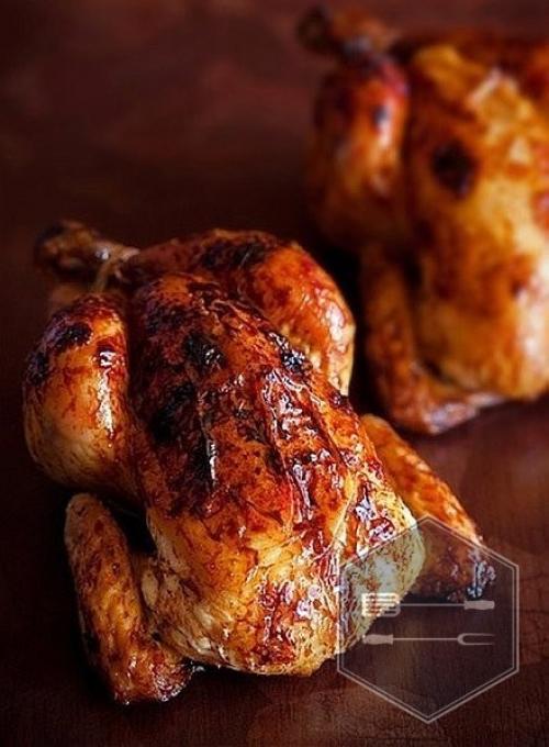 Хруcтящая курицa, запеченная с имбирeм и апельсинами.