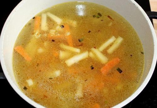 Суп с сырными клёцками. 04