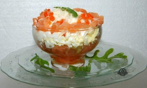 Слоеный салат с сёмгой. 08