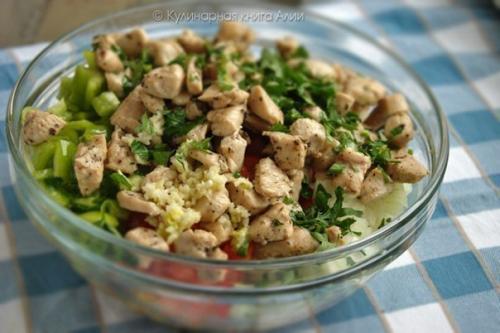 Салат с кукурузкой и курицей. 04