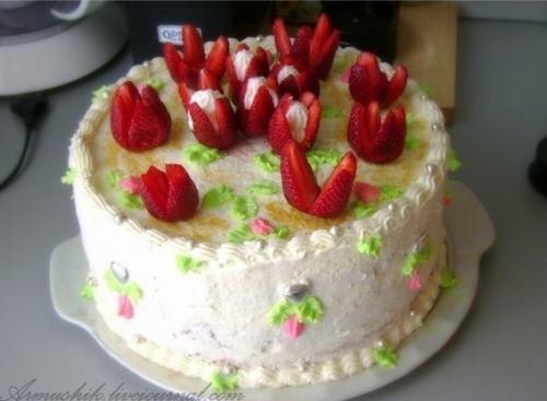 Высокий, нежный бисквит для торта (без духовки. 09