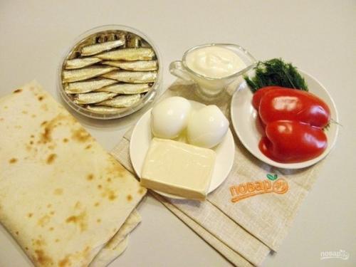 Рулет из лаваша на новый год. 01