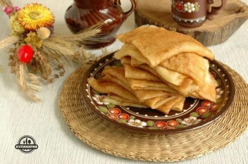Тоненькие блинчики на молоке.