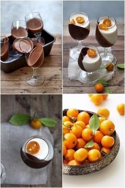 Темный шоколад и апельсиновая Панна Котта. 01