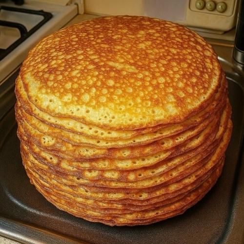 Блины на кефиpе с дыpками.
