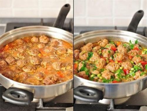 Обалденное овощное рагу с фрикадельками.