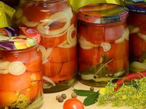 Консервированные помидоры половинками. Консервированные помидоры половинками.