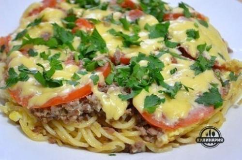 Макароны, запеченные с помидорами. Макароны, запеченные с помидорами.