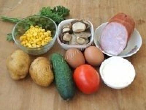 Салат Радуга.  Ингредиенты: 02