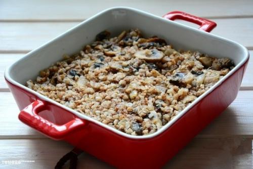 Гречка с курицей, запеченная в сливках. 04