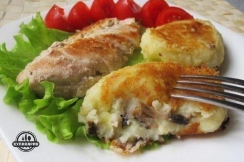 Картофельные зразы с грибами.