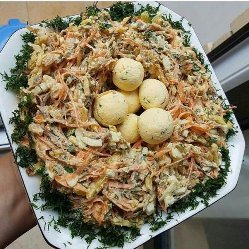 Салат Гнездо Глухаря.