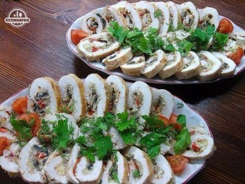 Куриные рулетики с грибами. 05