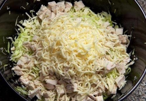 Салат из свежей капусты с курицей. 03 Салат из свежей капусты с курицей. 03