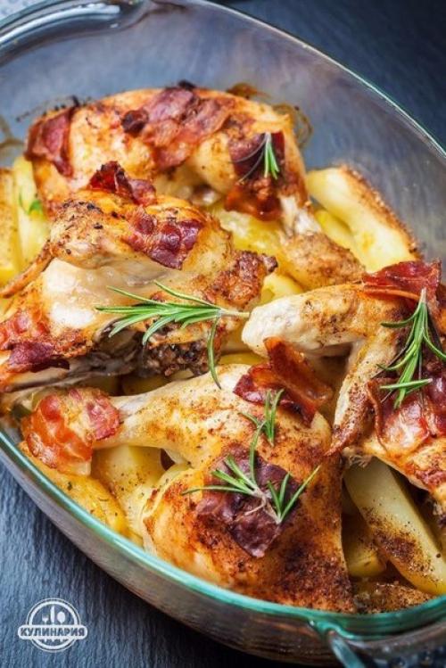 Курица, запеченная с картофелем. 01