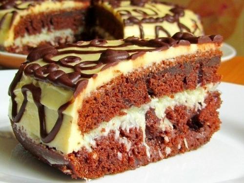 Торт ШОКОЛАДНО-КОКОСОВЫЙ. Шоколадно - кокосовый торт.