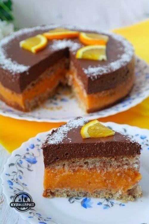 Шоколадно - абрикосовый торт. 03