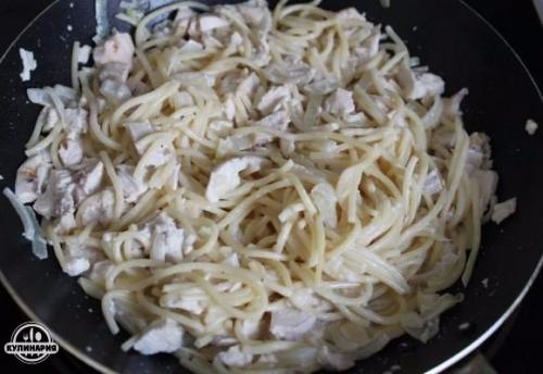 Спагетти с курицей в сливочном соусе. 09