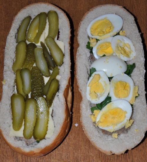 Фаршированный батон.  Ингредиенты: 02