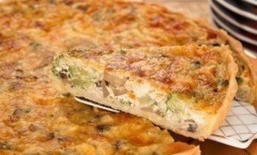 Лоранский пирог с курицей, грибами и брокколи. 09