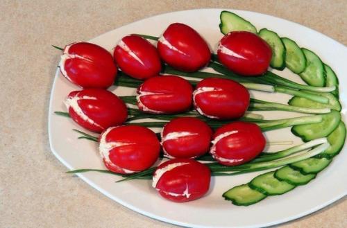 Закуска Тюльпаны?  Яркая и красивая идея? 05