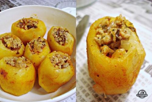 Фаршированный картофель.  Ингредиенты: