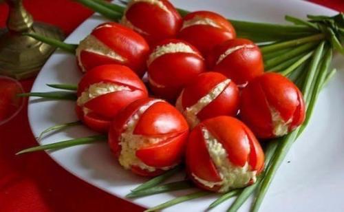 Закуска Тюльпаны?  Яркая и красивая идея? 02