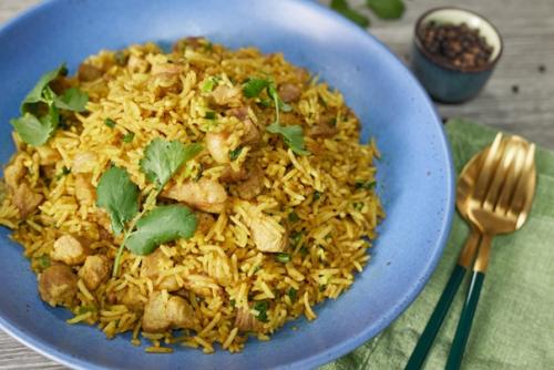 Рецепт жареного риса со свининой.