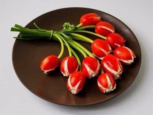 Закуска Тюльпаны?  Яркая и красивая идея? 04