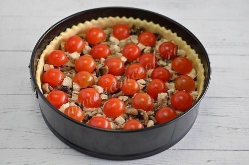 Открытый пирог Киш Лорен с курицей и грибами. 06 Открытый пирог Киш Лорен с курицей и грибами. 06