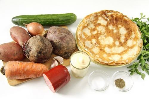 Салат Букет.  Ингредиенты: 01