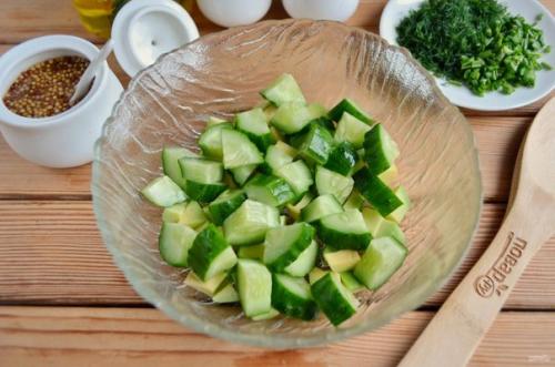 Весенний салат с авокадо и огурцом. 03