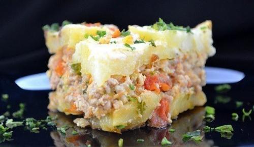 Запеканка с картофелем и с фаршем. 01