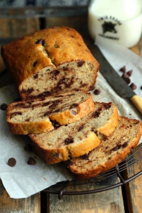 Банановый хлеб с шоколадными каплями. Банановый хлеб с шоколадными каплями.