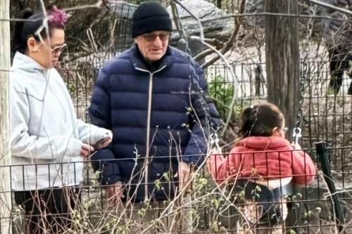 Роберт де ниро на детской площадке с дочкой джией и Тиффани Чен. 

