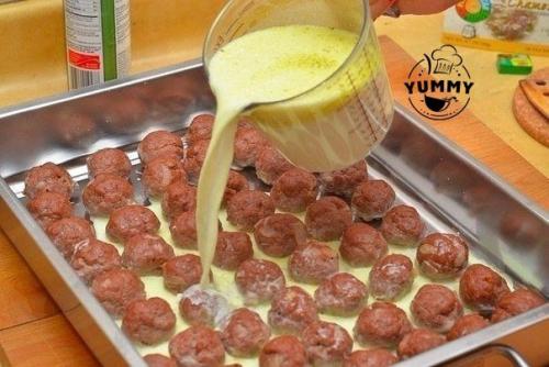 Мясные шарики из говяжьего фарша под сливочным соусом. 08
