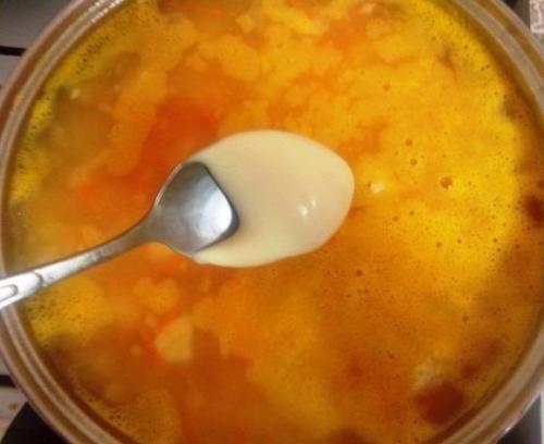 Сырный суп с куриным филе. 04
