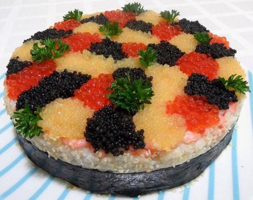 Суши - торт 3 икринки. 05