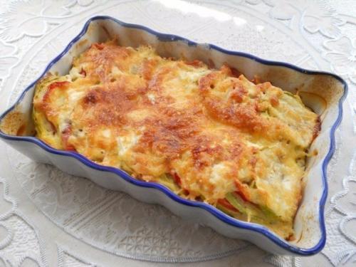 Кабачки, запеченные с помидорами и сыром?