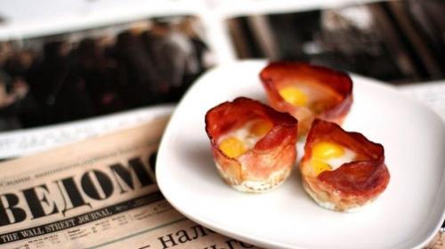 Яйцо в корзинке из бекона. 01