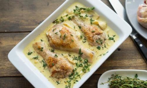 Курица в горчичном соусе с грибами. 01