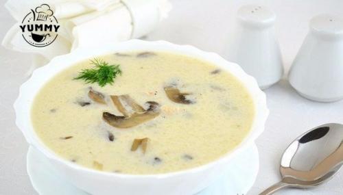 Грибной суп с сыром.
