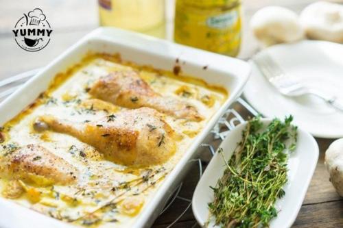 Курица в горчичном соусе с грибами. 02