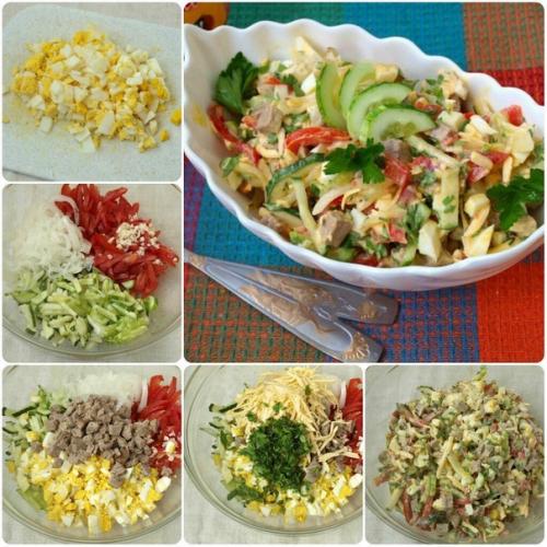 Салат Бахор.  Для приготовления нам понадобится: