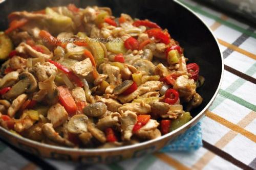 Соте с курицей и грибами (турецкая кухня). 05