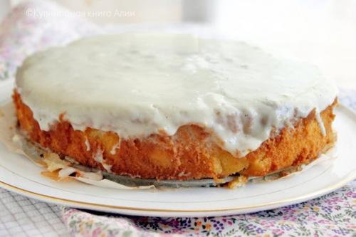 Персиковый пирог.  Заливкой. 09