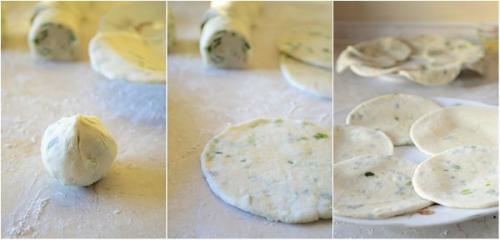 Пучок зеленого лука, мука и вода - простейшие продукты. 05