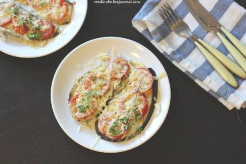 Баклажаны под помидорами с сыром. 06